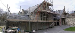 Roof scafffolding panarama